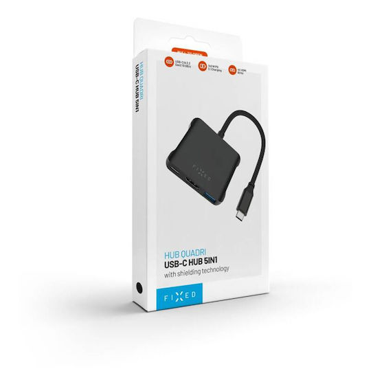 Fixed USB-C Stație de andocare cu HDMI 4K PD Negru (FIXHU-QR-BK)