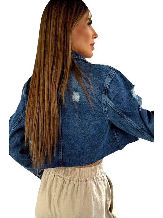 Scurtă Jachetă de femei din denim Blue