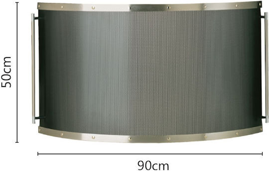 Zogometal Μεταλλικό Προστατευτικό Τζακιού 90x50cm Χρυσό