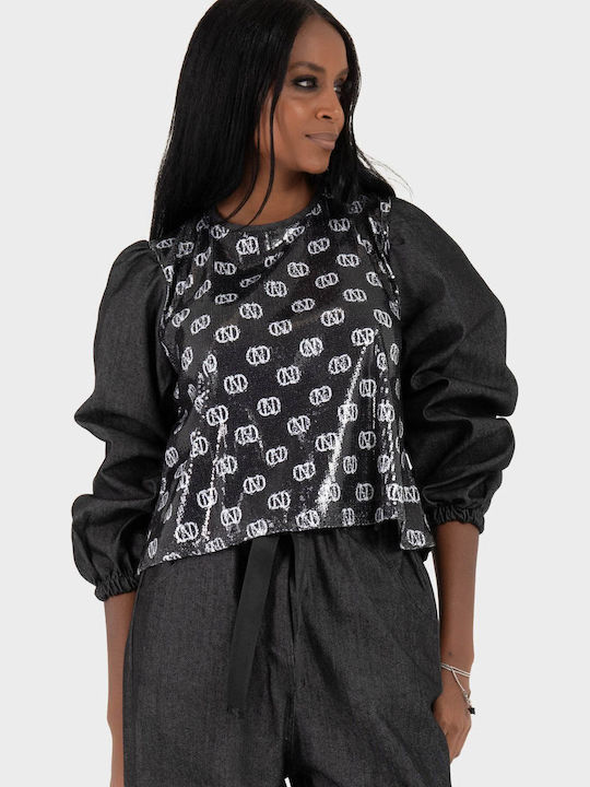 Women's Blouse Cotton Black