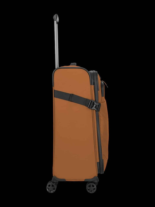 Travelite Medium Hard Travel Suitcase Carob Brown with 4 Wheels Height 67cm