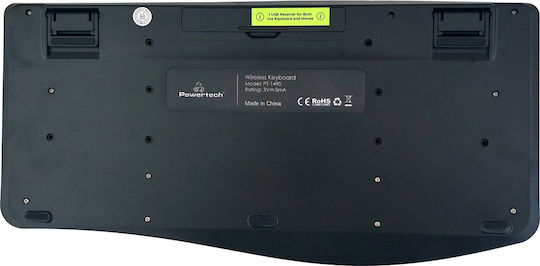 Powertech PT-1490 Безжично Комплект клавиатура и мишка Гръцка Черен