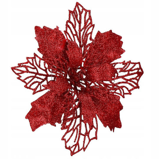 Crăciun Decorativ Metalic Floare Lungime 16cm. 10buc