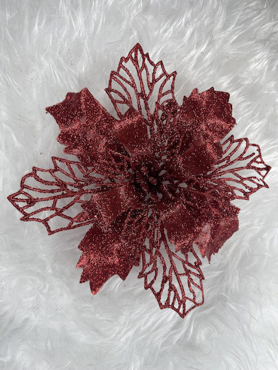 Crăciun Decorativ Metalic Floare Lungime 16cm. 10buc