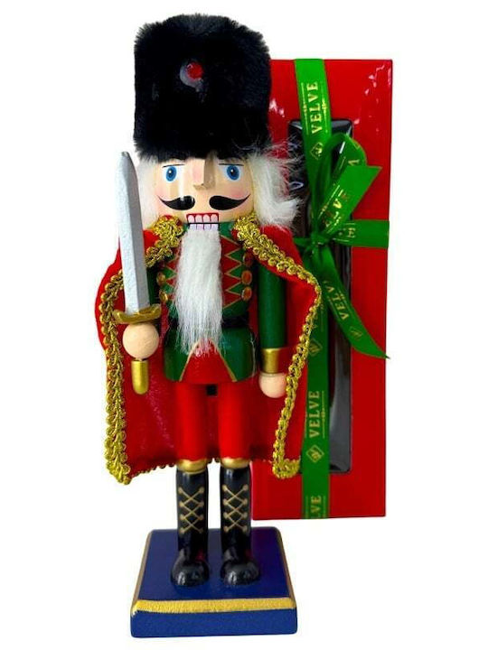 Velve Nutcracker de Crăciun Lemn Roșu