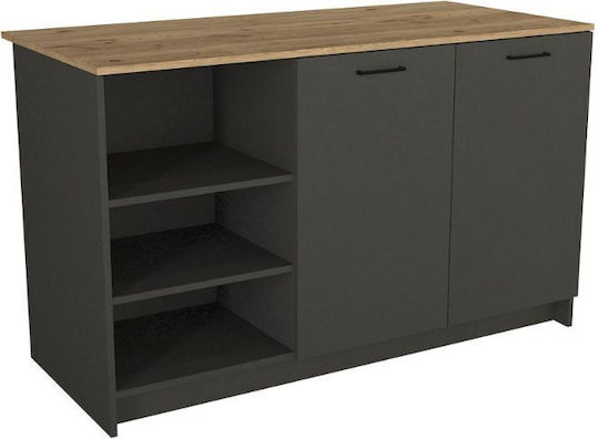 Peres Masă de Bucătărie Antracit - Stejar Sepet 150x70x91.8 cm GP042-0343,2
