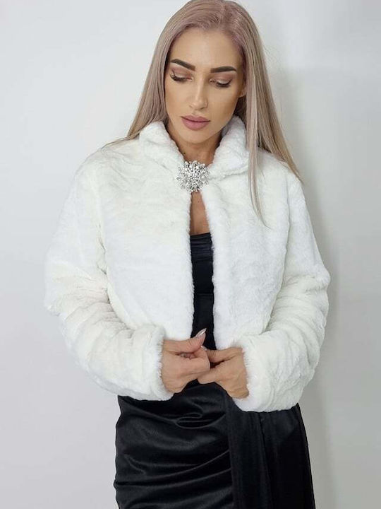 Scurtă Blană de damă White