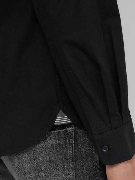 Long-sleeved Cotton Shirt Black