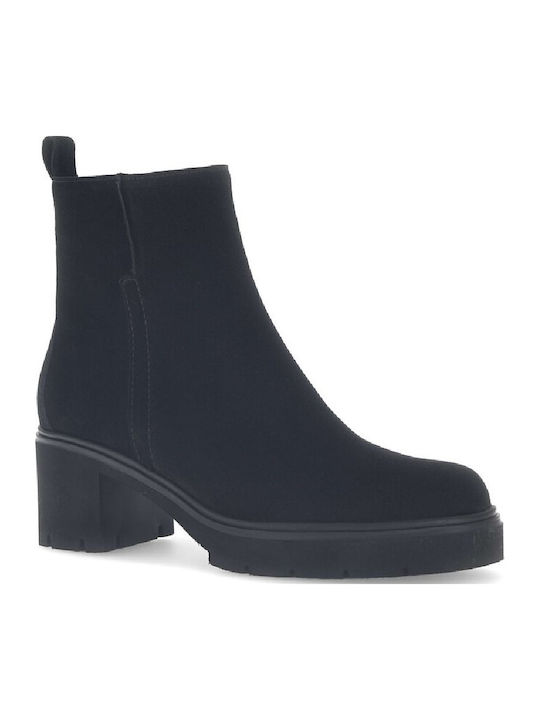 Leder Stiefeletten Damen Schwarz