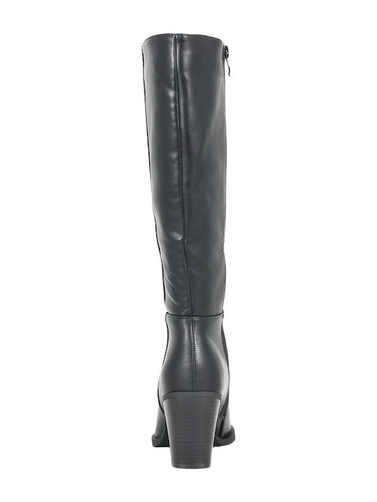 Leder Damenstiefel Schwarz