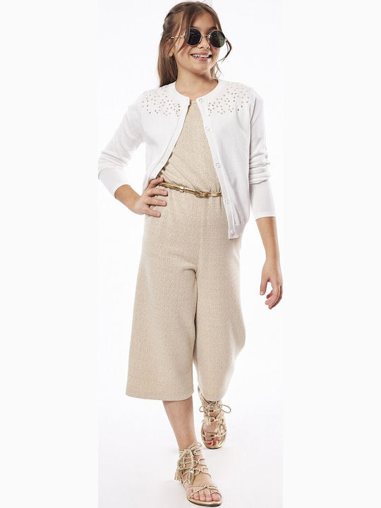 Kids' Fabric Jumpsuit Beige