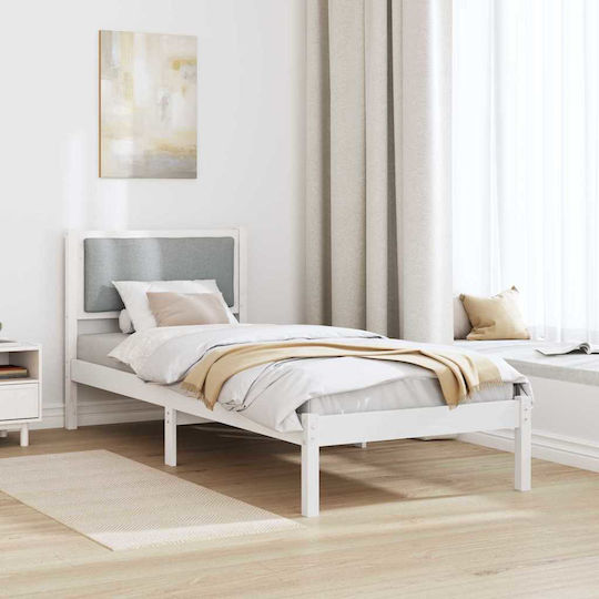 Einzelbett Mit Stoff Grau Mit Lattenrost Für Matratze 80x190cm