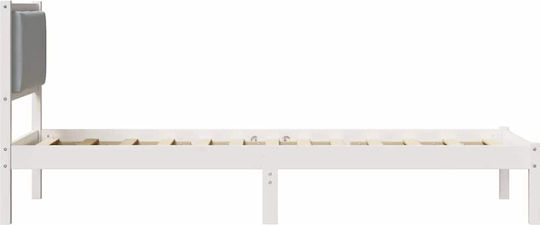 Einzelbett Mit Stoff Grau Mit Lattenrost Für Matratze 80x190cm