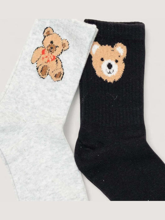 Only Teddy Κάλτσες Μαύρο/γκρι 2Pack Only Teddy Κάλτσες Μαύρο/γκρι 2Pack