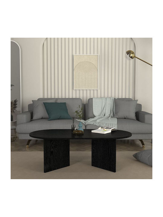 Οβάλ Κεντρικό Τραπεζάκι Cortado Ξύλινο Sencron Black Μ120xΠ60xΥ39.6εκ.