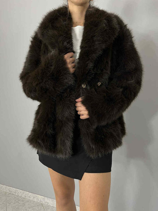 Women's Short Fur Dark Brown