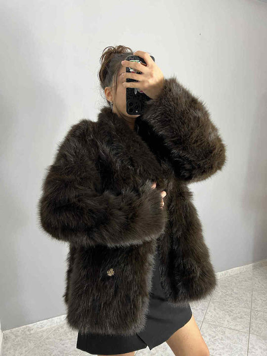 Women's Short Fur Dark Brown