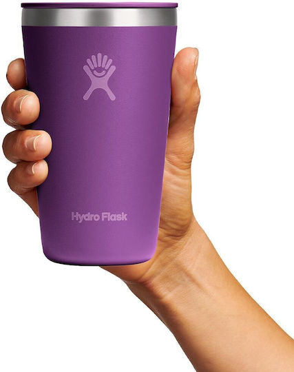 Hydro Flask All Around Tumbler Чаша Термос Неръждаема Стомана Без BPA 473мл Beachplum с Сламка и Дръжка
