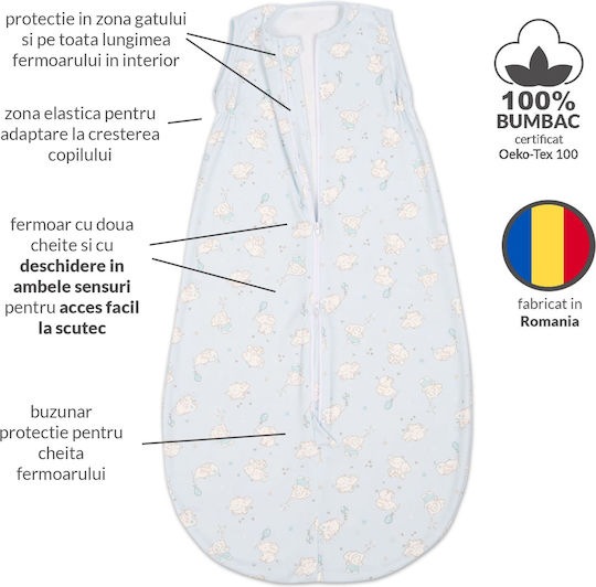 Kidizi Summer Sleeping Bag 0.5 Tog Blue