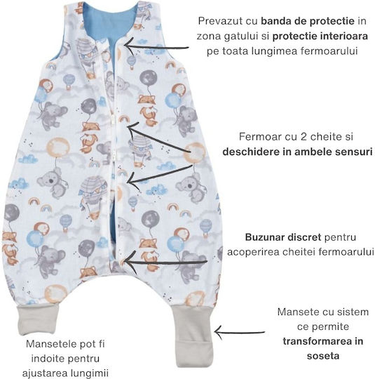 Kidizi De primăvară Sac de dormit 1 tog Albastru