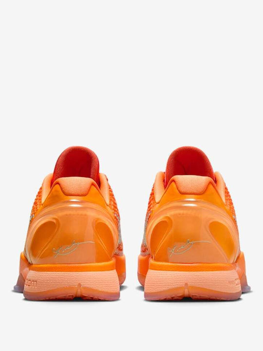 Kobe 6 Protro Low Basketball Shoes Total Orange / Metallic Silver / Cosmic Clay