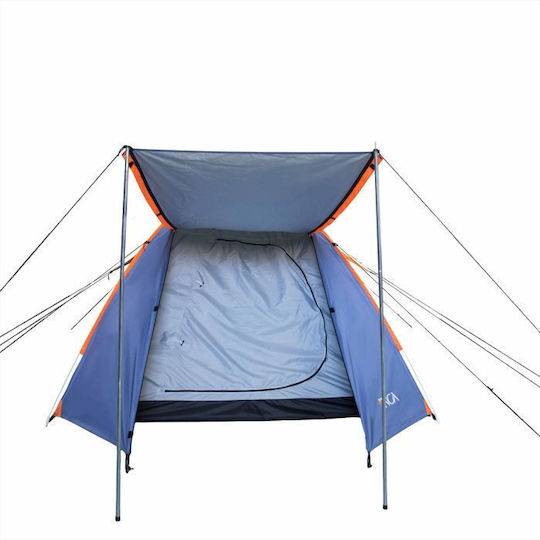 Inca Natura Camping Tent Pop Up Blue With Double Cloth 3 Seasons For 4 People 210x210x150cm