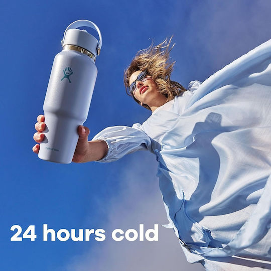 Hydro Flask Wide Mouth Бутилка Термос Неръждаема Стомана Без BPA 710ml Trillium с Сламка