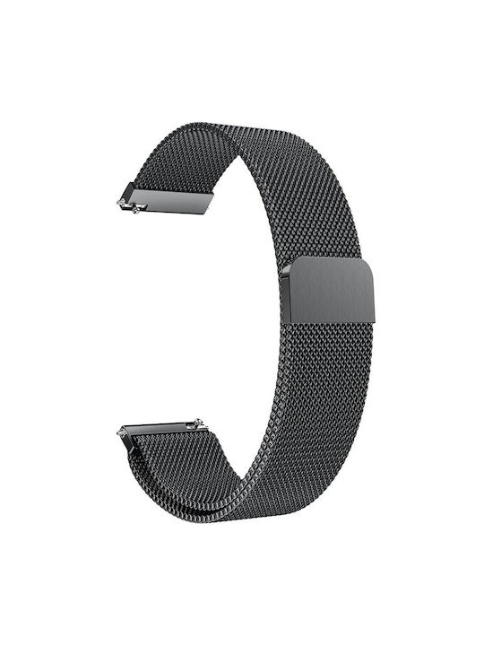 Strap Stainless Steel Black (Galaxy Watch4/5/6/7/FE/4 Classic/6 Classic/5 ProGarmin Vivoactive 5Amazfit GTS 4)
