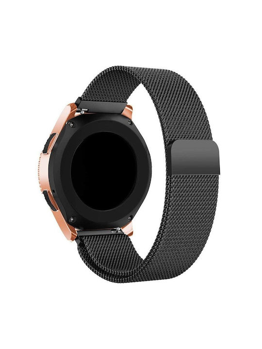 Strap Stainless Steel Black (Galaxy Watch4/5/6/7/FE/4 Classic/6 Classic/5 ProGarmin Vivoactive 5Amazfit GTS 4)