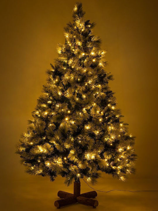 Christmas Tree Pre-lit Snowy 210cm with 2023 Branches and with LED Lighting