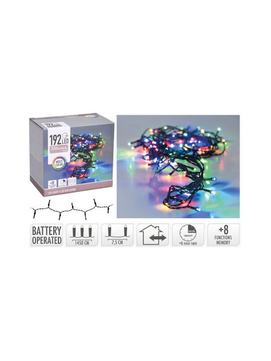 192 Lights LED 14.3m. Multicolor Battery in String 1pcs