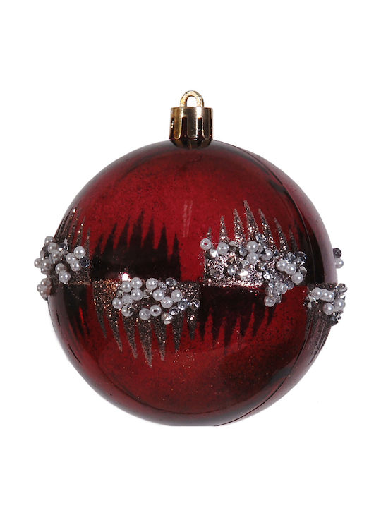 Hanging Ball Ornament Ornament Plastic Purple 8cm Set 4pcs