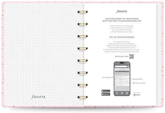 Weekly Diary 2026 Filofax A5 Confetti Pink