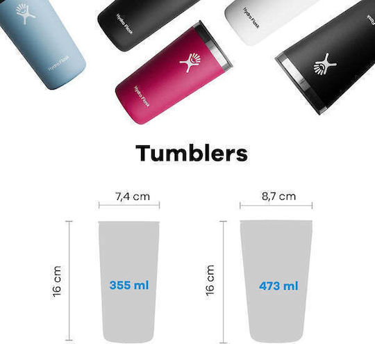 Hydro Flask All Around Tumbler Plastic Thermos Bottle 473ml Trillium with Straw