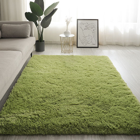 Homeone 160x230см Неплъзгащ Се Shaggy Furry Зелен