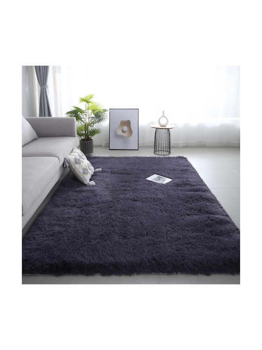 Homeone Χαλί Αντιολισθητικό Shaggy Γούνινο 160x230cm Γκρι