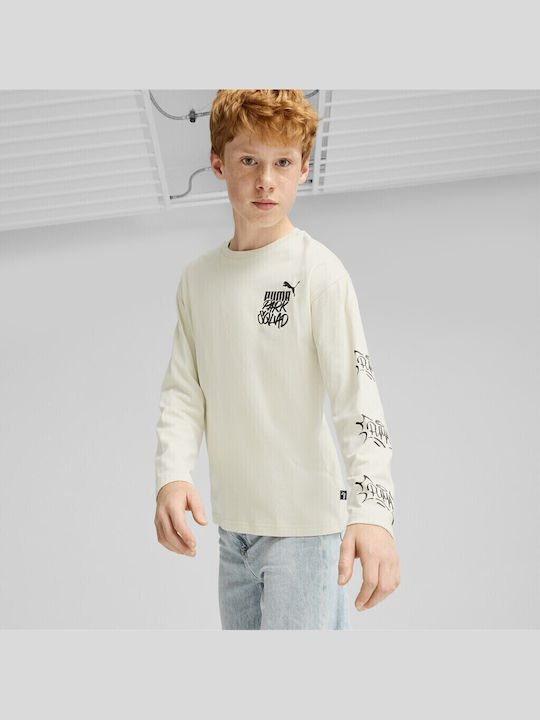 Παιδική Μπλούζα Μακρυμάνικη Beige ESS+ MID 90S LS TEE