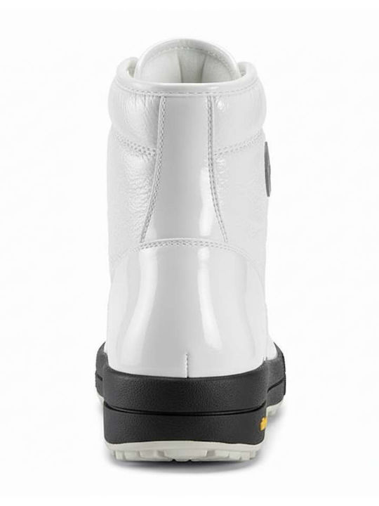 Patent Leather Snow Boots White