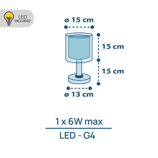 Ango Led Παιδικό Φωτιστικό Γραφείου Διάφανο 30x15cm