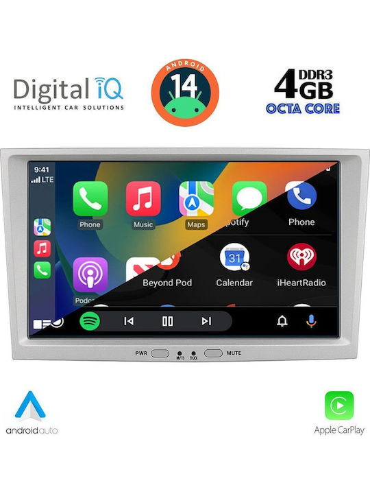 Digital IQ Car Audio System for Opel Corsa / Meriva / Tigra / Vectra 2004-2014 (Bluetooth/USB/AUX/WiFi/GPS/Apple-Carplay/Android-Auto) with Touch Screen 8"