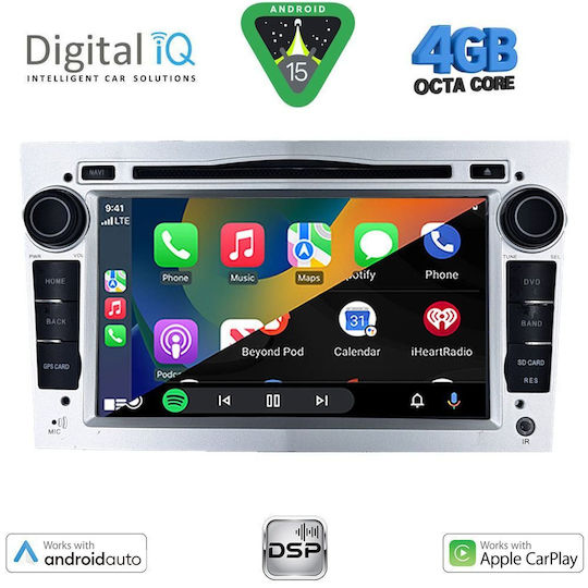 Digital IQ Car Audio System for Opel Corsa / Meriva / Tigra / Vectra 2004-2012 (Bluetooth/USB/AUX/WiFi/GPS/Apple-Carplay/Android-Auto) with Touch Screen 7"