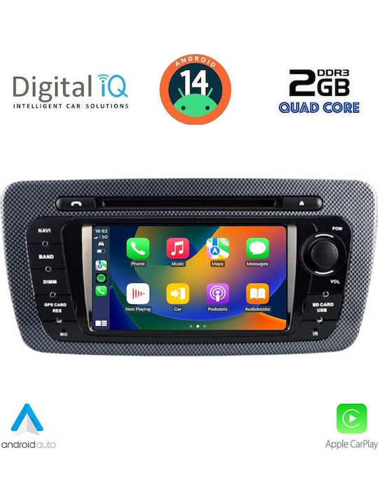 Digital IQ Sistem Audio Auto pentru Seat Ibiza 2008-2015 (Bluetooth/USB/AUX/WiFi/GPS/Apple-Carplay/Android-Auto) cu Ecran Tactil 7"