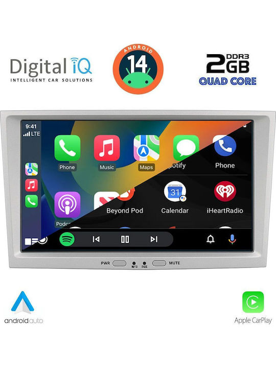 Digital IQ Car Audio System for Opel Corsa / Meriva / Tigra / Vectra 2003-2014 (Bluetooth/USB/AUX/WiFi/GPS/Apple-Carplay/Android-Auto) with Touch Screen 8"