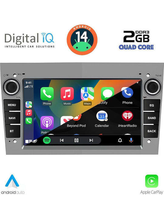 Digital IQ Car Audio System for Opel Corsa / Meriva / Tigra / Vectra 2003-2014 (Bluetooth/USB/AUX/WiFi/GPS/Apple-Carplay/Android-Auto) with Touch Screen 7"