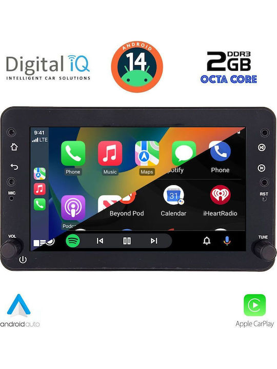 Digital IQ Auto-Audiosystem für Alfa Romeo Spinne / Brera 2004-2012 (Bluetooth/USB/AUX/WiFi/GPS/Apple-Carplay/Android-Auto) mit Touchscreen 7"