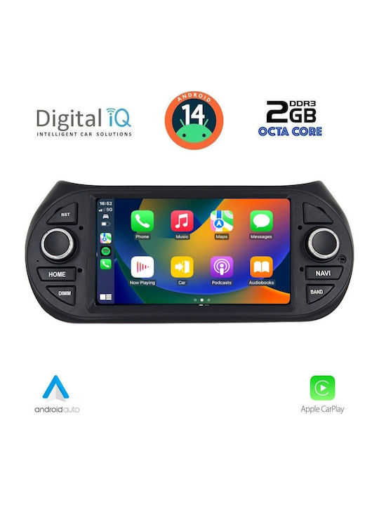 Digital IQ Car Audio System for Peugeot Bipper Citroen Nemo Lexus CT 2008 (Bluetooth/USB/AUX/WiFi/GPS/Apple-Carplay/Android-Auto) with Touch Screen 7"