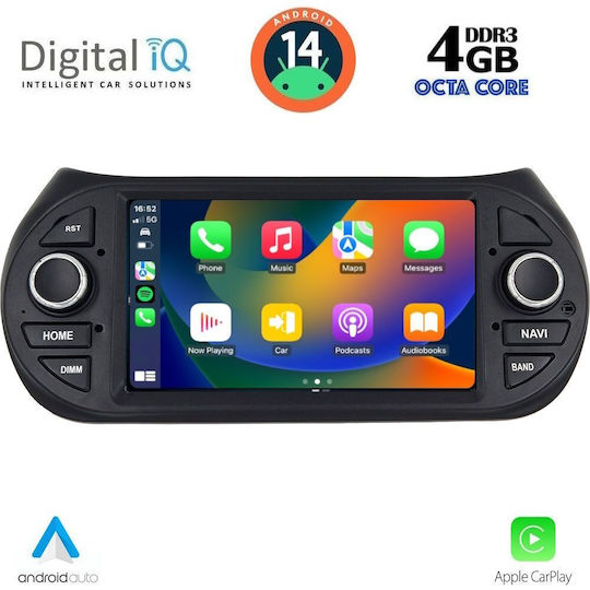 Digital IQ Car Audio System for Peugeot Bipper Citroen Nemo Lexus CT 2008 (Bluetooth/USB/AUX/WiFi/GPS/Apple-Carplay/Android-Auto) with Touch Screen 7"