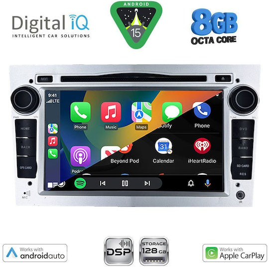 Digital IQ Ηχοσύστημα Αυτοκινήτου για Opel Corsa / Meriva / Tigra / Vectra 2004-2012 (Bluetooth/USB/AUX/WiFi/GPS/Apple-Carplay/Android-Auto) με Οθόνη Αφής 7"