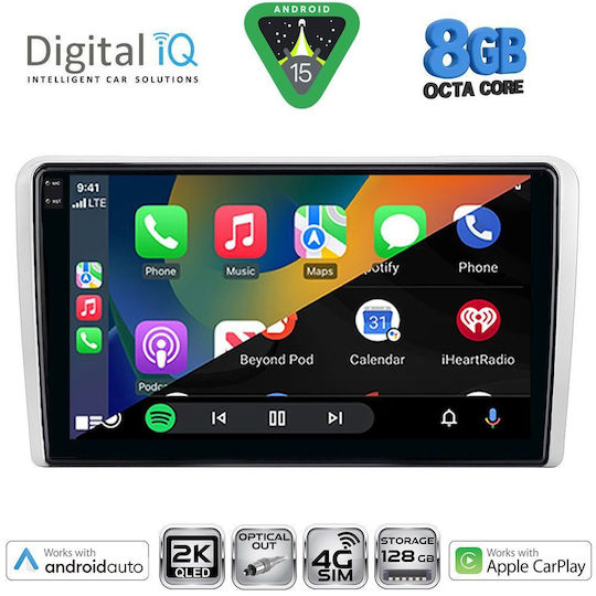 Digital IQ Car Audio System for Opel Corsa / Meriva / Tigra / Vectra 2004-2014 (Bluetooth/USB/AUX/WiFi/GPS/Apple-Carplay/Android-Auto) with Touch Screen 9"