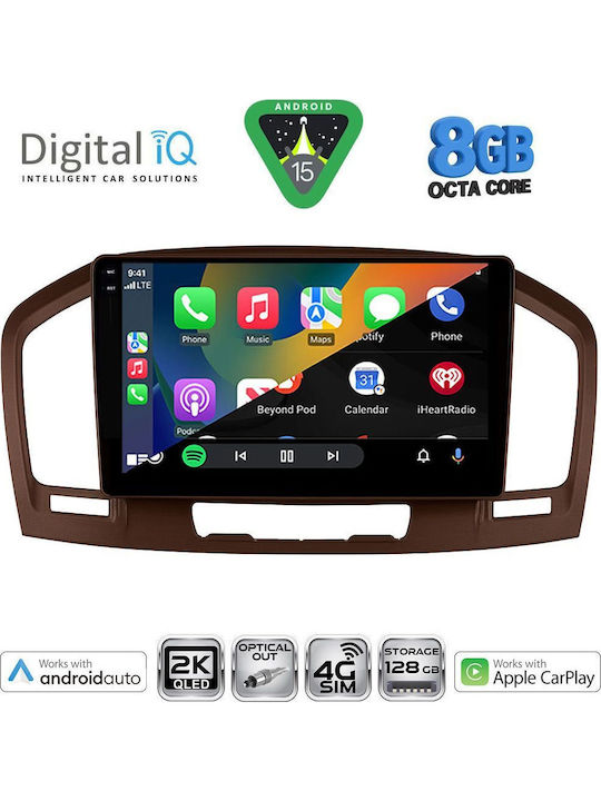 Digital IQ Auto-Audiosystem für Opel Abzeichen 2008-2013 (Bluetooth/USB/AUX/WiFi/GPS/Apple-Carplay/Android-Auto/Notenblätter) mit Touchscreen 9"